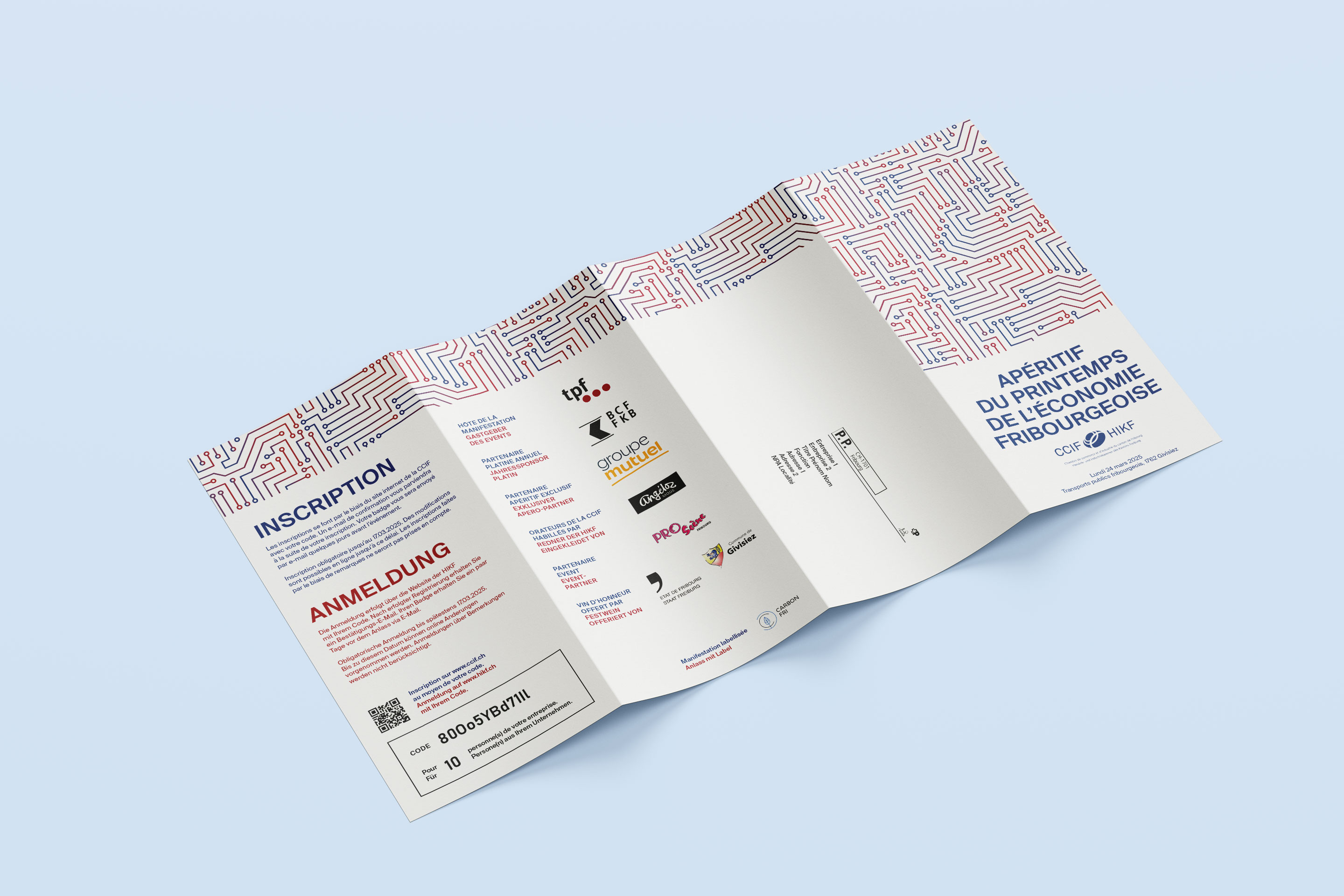 Extérieur de l’invitation pour la CCIF.